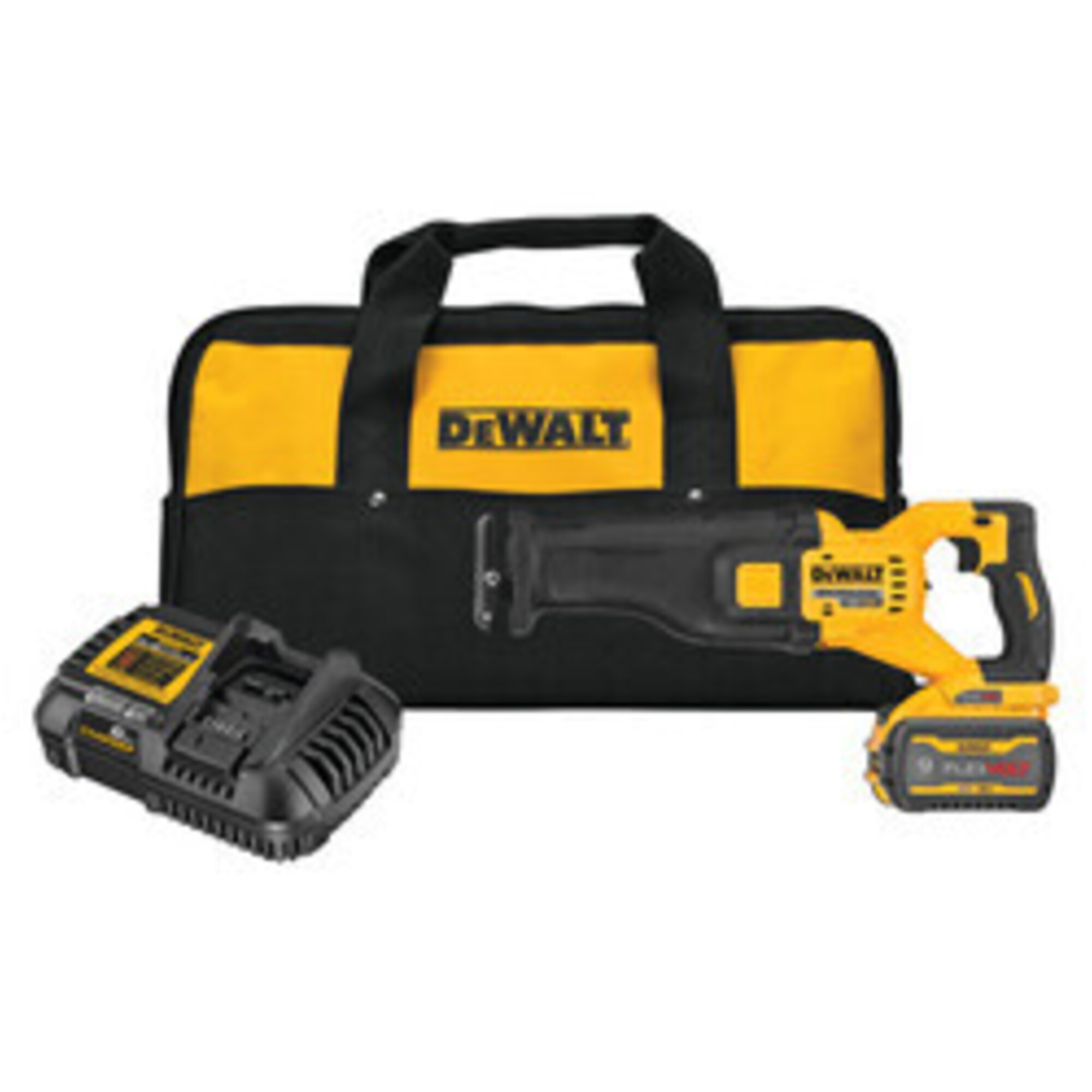 DEWALT, FLEXVOLT 60V MAX*Reciprocating Saw Kit, Volts 60 Strokes Per Minute 3000 Model# DCS389X1